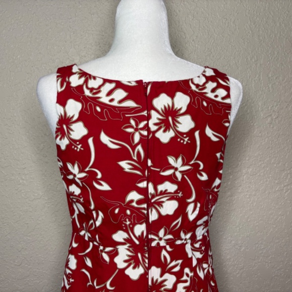 Hilo Hattie Classic Red Hibiscus Sleeveless Hawaiian Cotton Dress Women's Size 8 - Picture 6 of 9